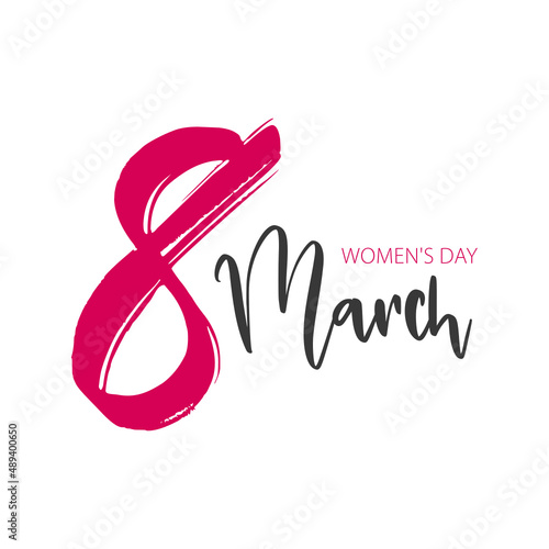 8 March, Women's Day. Isolated. Vector illustration