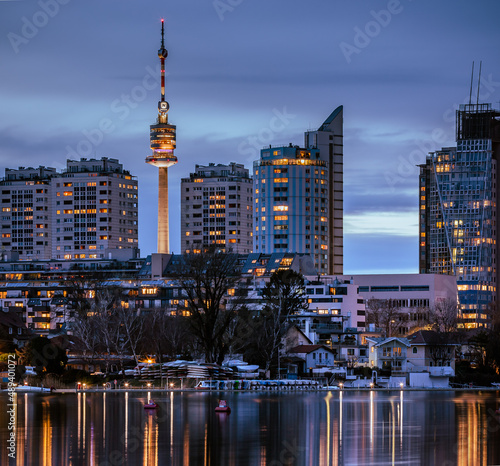 Photography city skyline at night