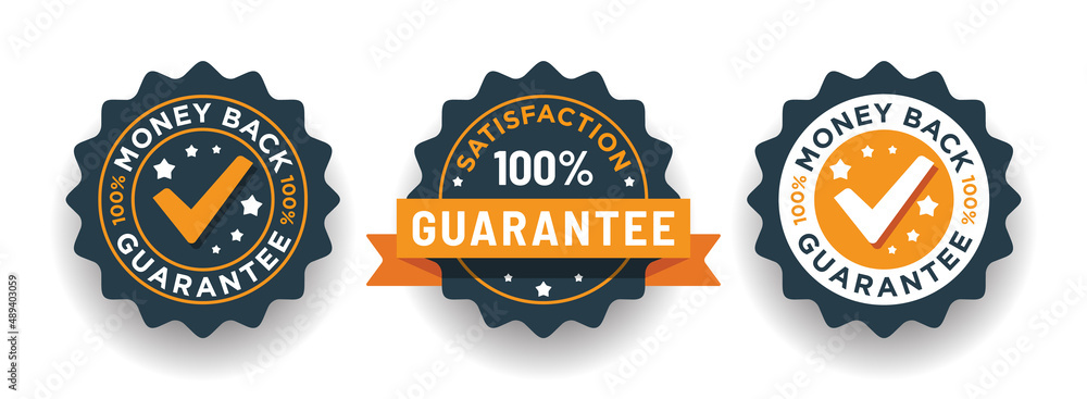 100% guarantee label collection - obrazy, fototapety, plakaty 