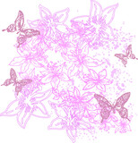 butterflies flowers girl woman feminine lady pastel pink light tshirt print