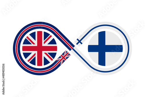unity concept. english and finnish language translation icon. vector illustration isolated on white background