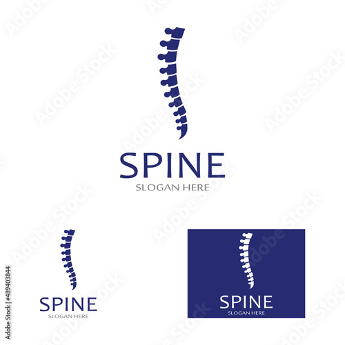 Spinal diagnostics, spine care, and spine health. With modern vector icon design concept logo template illustration