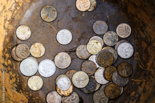 Russian coins are rusting