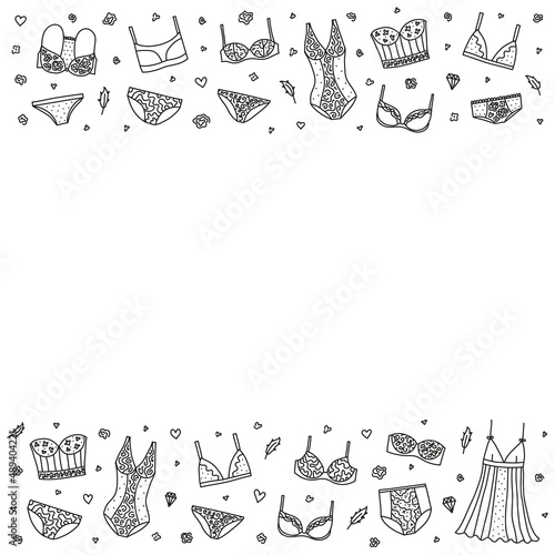 Poster with women lingerie and nightwear.