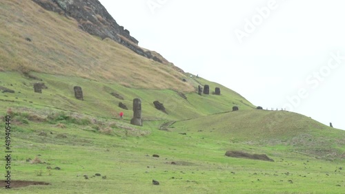 Moais quarry of rapa nui island