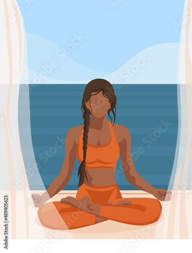 yoga in the lotus pose