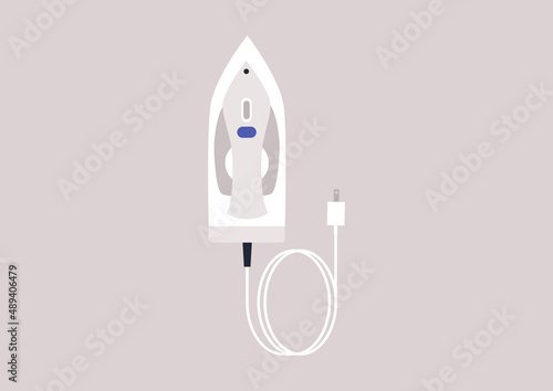 Isolated image of an electric iron, home appliances, daily routine