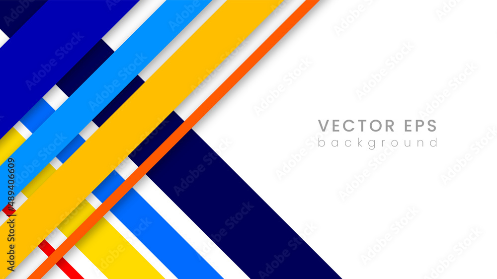 Abstract blue and yellow color paper geometry background vector design