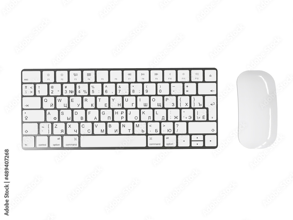 Keyboard and Mouse Isolated on White Background 3d Illustration Keyboard and Mouse Isolated on White Background 3d Illustration