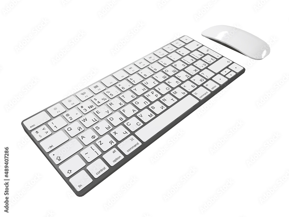 Keyboard and Mouse Isolated on White Background 3d Illustration Keyboard and Mouse Isolated on White Background 3d Illustration