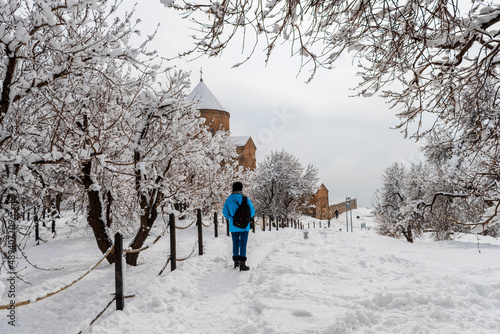 Akdamar Island winter view in Van Province of Turkey photo