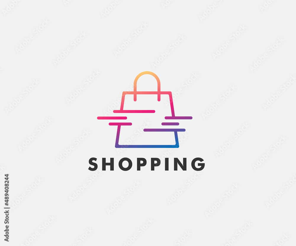 Letter S isolated Golden Shopping bag logo design template illustration, usable logo for retail.online shop. online store logo design