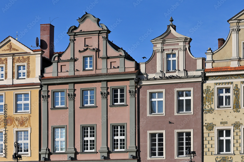 Renaissance facades on the central market square in Poznan, Poland Renaissance facades on the central market square in Poznan, Poland