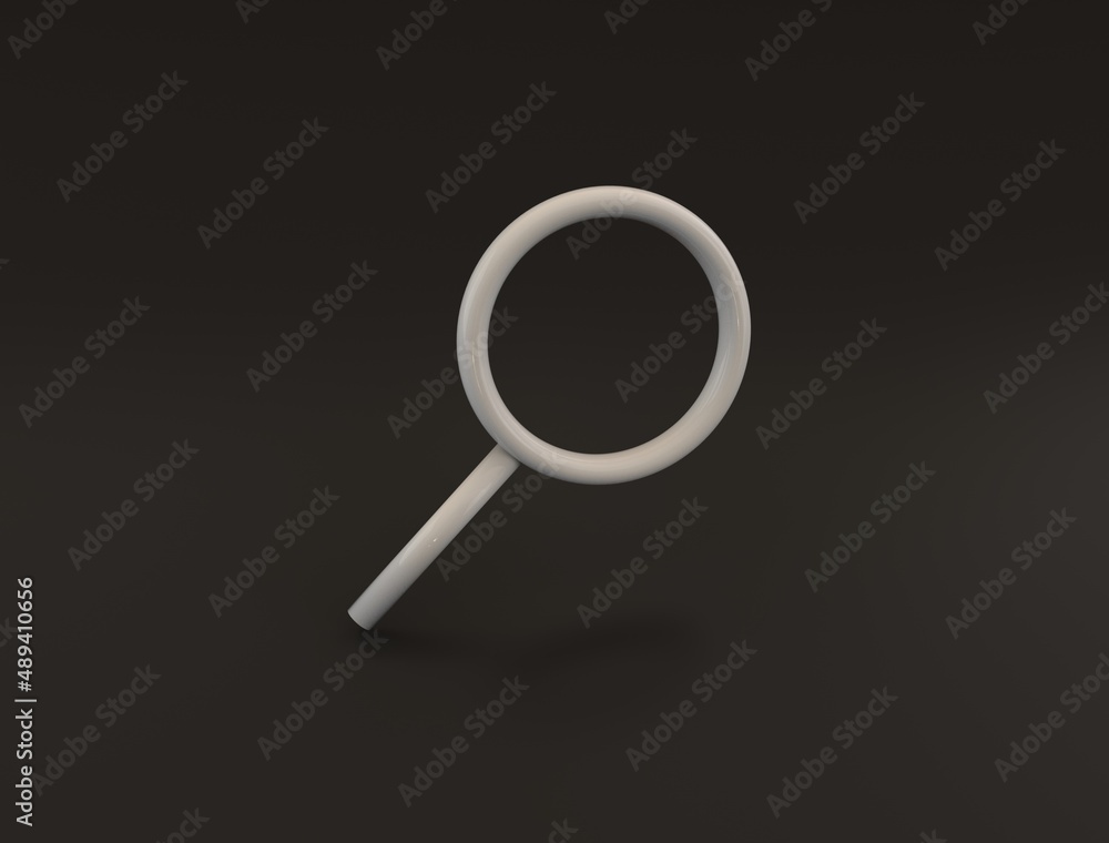 magnifying glass on Black BG 3D Logo 3D render image Illustration magnifying glass on Black BG 3D Logo 3D render image Illustration