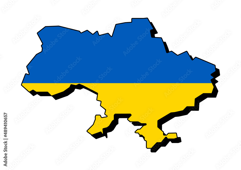 Ukraine Map Vector Illustration. Map of Ukraine with Ukraine Flag Colours Ukraine Map Vector Illustration. Map of Ukraine with Ukraine Flag Colours