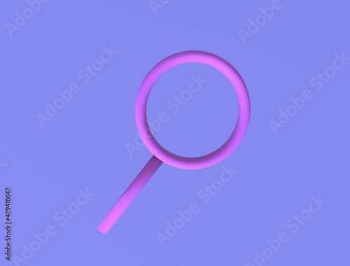 Pink Search magnifying glass 3D Logo 3D render image Illustration