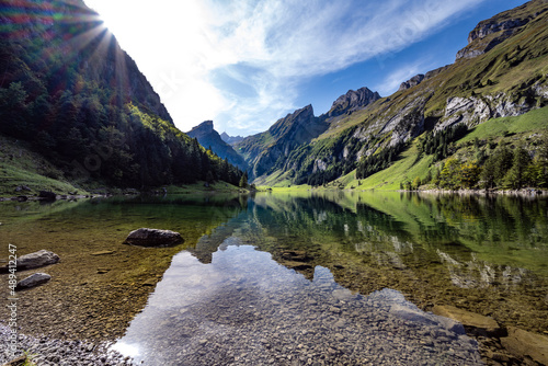 Lake Seealpsee in the afternoon
