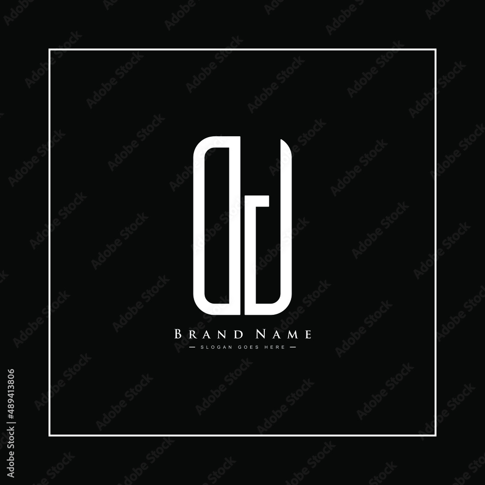 Initial Letter DJ Logo - Minimal Alphabet Logo Stock Vector | Adobe Stock