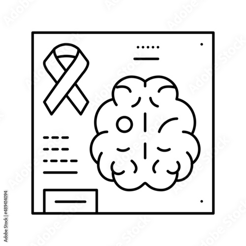 neuro-oncology researching line icon vector illustration