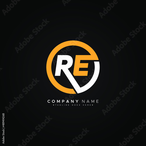 Initial Letter RE Logo - Simple Alphabet Logo