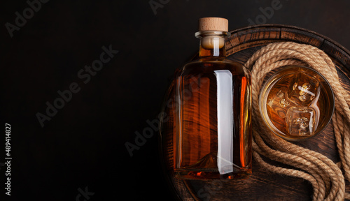 Photography Bottle with rum