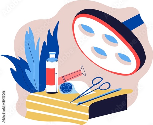 Surgery and medical operation, lamp and tools