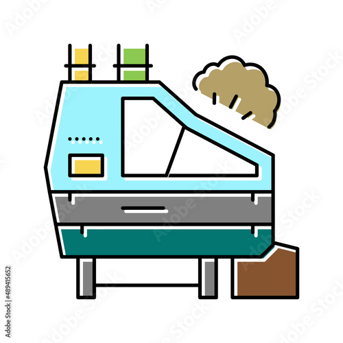 partial de-stoner machine factory color icon vector illustration