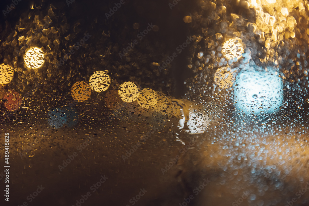 Abstract circular bokeh background of the city lights