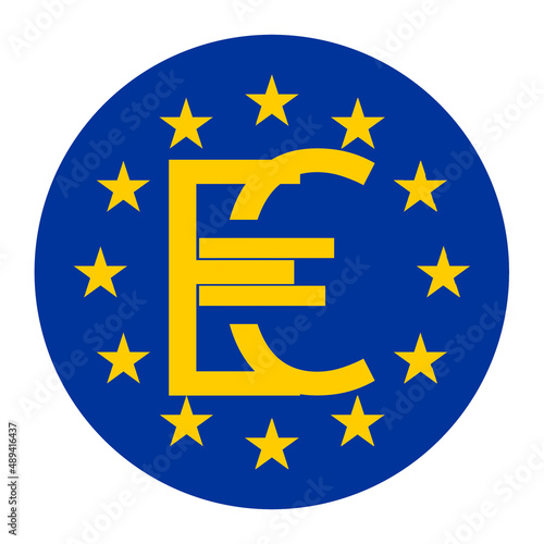 E-Euro bold letters symbol ...