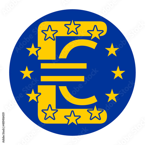 E-Euro bold letters symbol ...