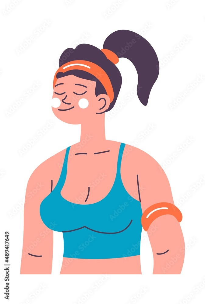 Girl in sportswear doing fitness, workout woman