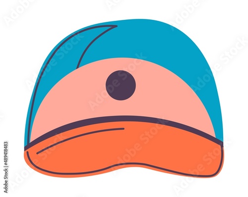 Sports cap with visor, hat for exercises vector