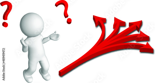 which direction guess decision right wrong idea confuse stick man
