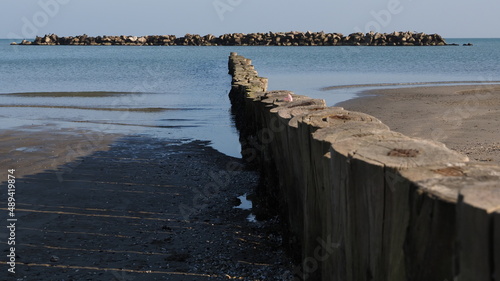 Northern Italy, Adriatic Sea. Lido di Volano, province of Ferrara. The beach in winter.