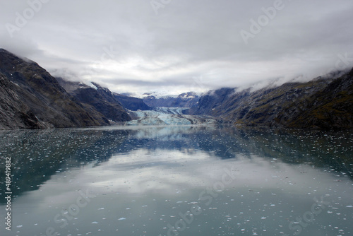 Jon Hopkins Glacier in Glacier Bay National Park from a distance.