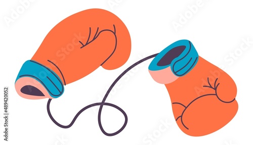 Boxing gloves professional sports equipment vector