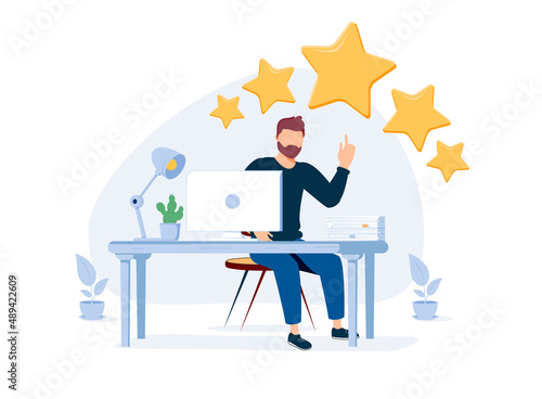 Quality guarantee vector medal with star and ribbon. Vector illustration icon graphics medal, high quality rating people