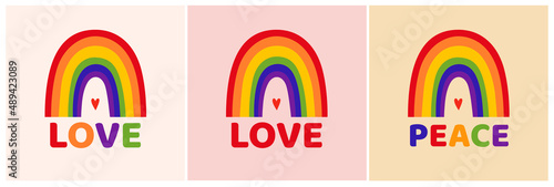 Colourful rainbow illustration: love and peace