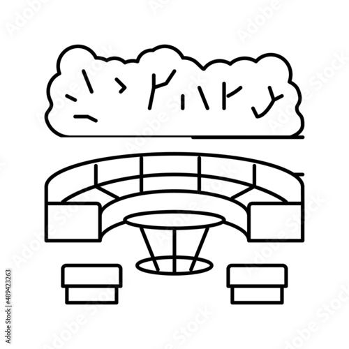 patio furniture line icon vector illustration