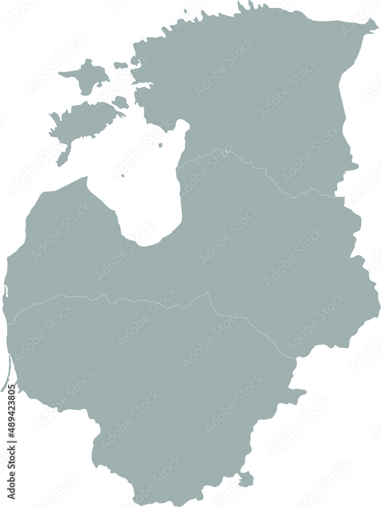 Gray map of Baltic countries