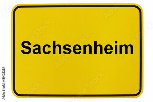 Illustration eines Ortsschildes der Stadt Sachsenheim photo