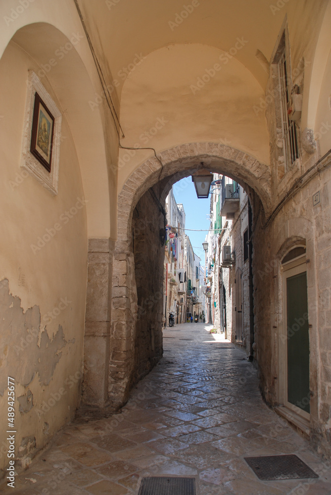Trani, provincia di BARI, Puglia, Sud, Italia, strada con arco
