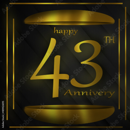 43th anniversary golden card illustration photo