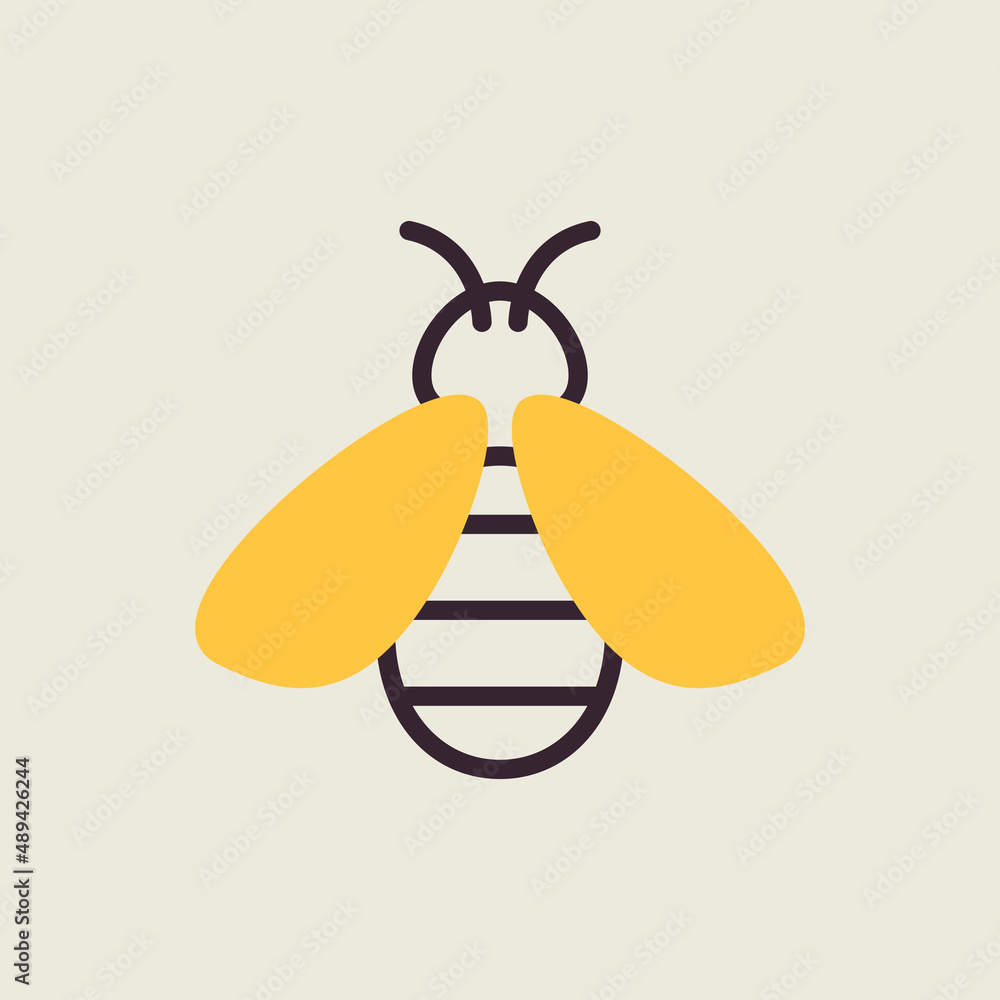 Honey bee vector icon. Farm animal sign Honey bee vector icon. Farm animal sign