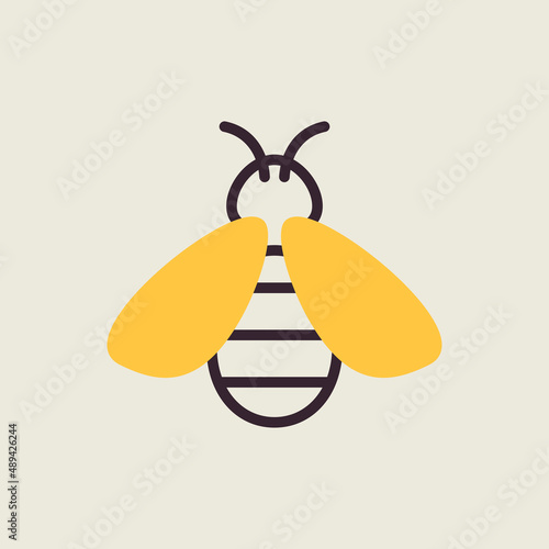 Honey bee vector icon. Farm animal sign
