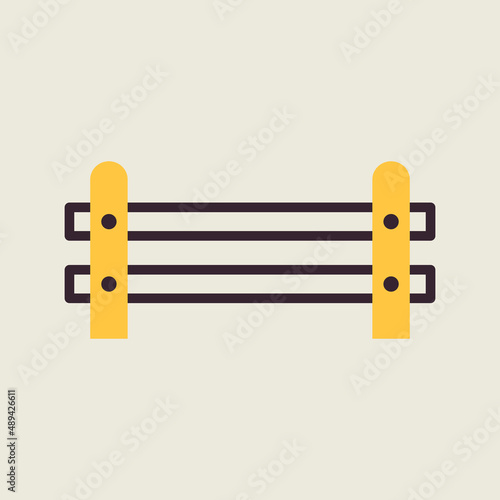 Wooden farm fence from crossed planking icon