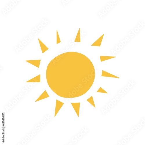 Sun icon isolated on white background. Vector illustration