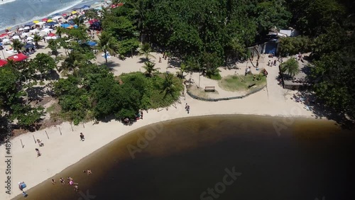 Praia da Barra do Una North coast of São Paulo aerial drone footage