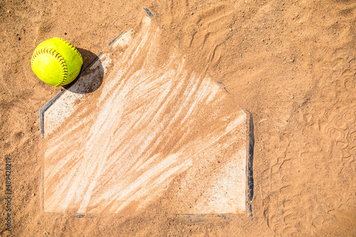 Softball photos infield on a bright sunny day.
