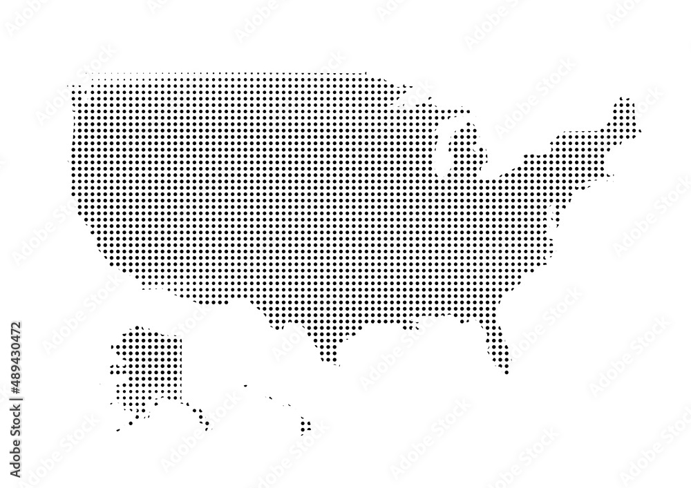 map of america - illustrated abstractly